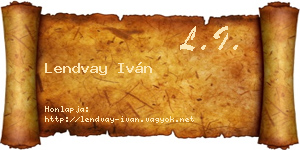 Lendvay Iván névjegykártya