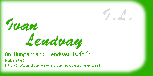 ivan lendvay business card